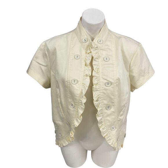 John Paul Richard Blazer Womens XL Ruffle Open Face Jacket Work Cottage Feminine - Picture 8 of 15